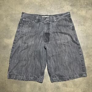 Vintage Y2k Ecko Unlimited Black Baggy Loose Fit Jorts 36x13